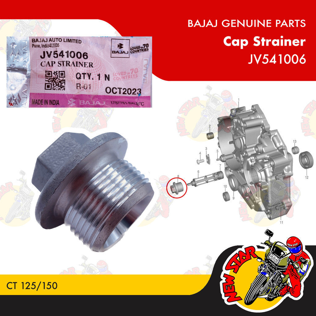 JV541006 | Cap Strainer | Genuine Bajaj parts | CT 125/150