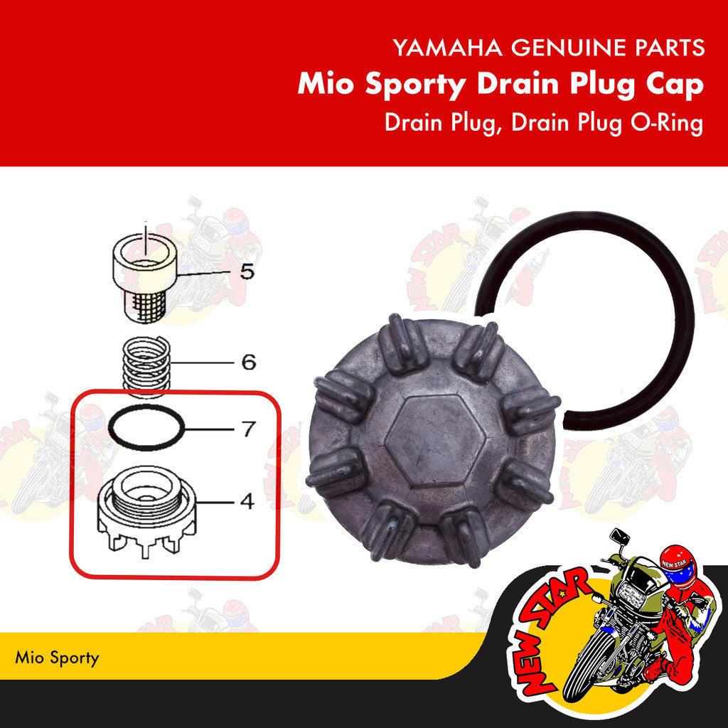 Mio Sporty Drain Plug Cap | Genuine Yamaha parts