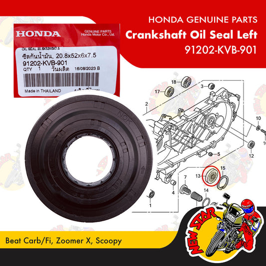 91202-KVB-901 | Crankshaft Oil Seal Left | Genuine Honda parts | Beat Carb/Fi Zoomer X Scoopy