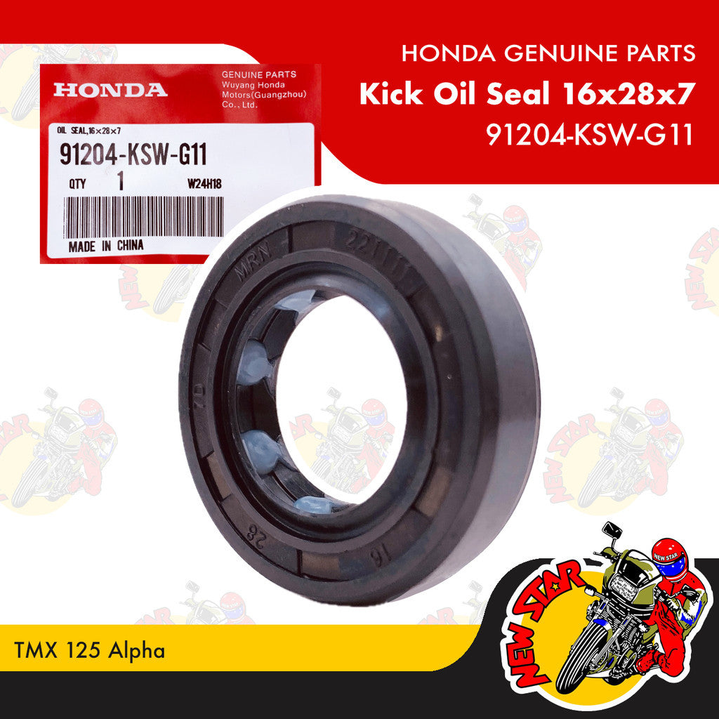 91204-KSW-G11 | Kick Oil Seal 16x28x7 | Genuine Honda parts | TMX 125 Alpha