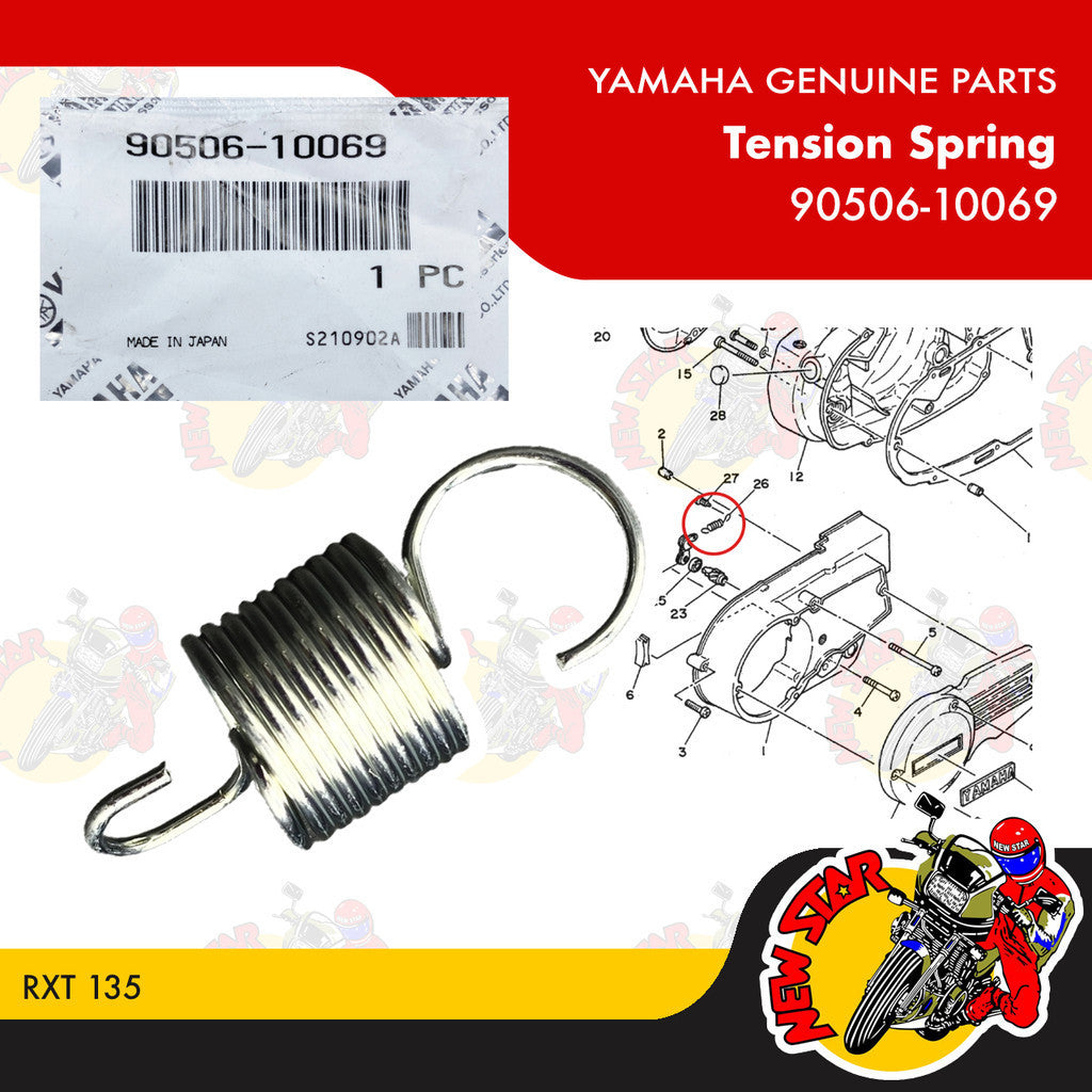 90506-10069 | Tension Spring | Genuine Yamaha parts | RXT 135