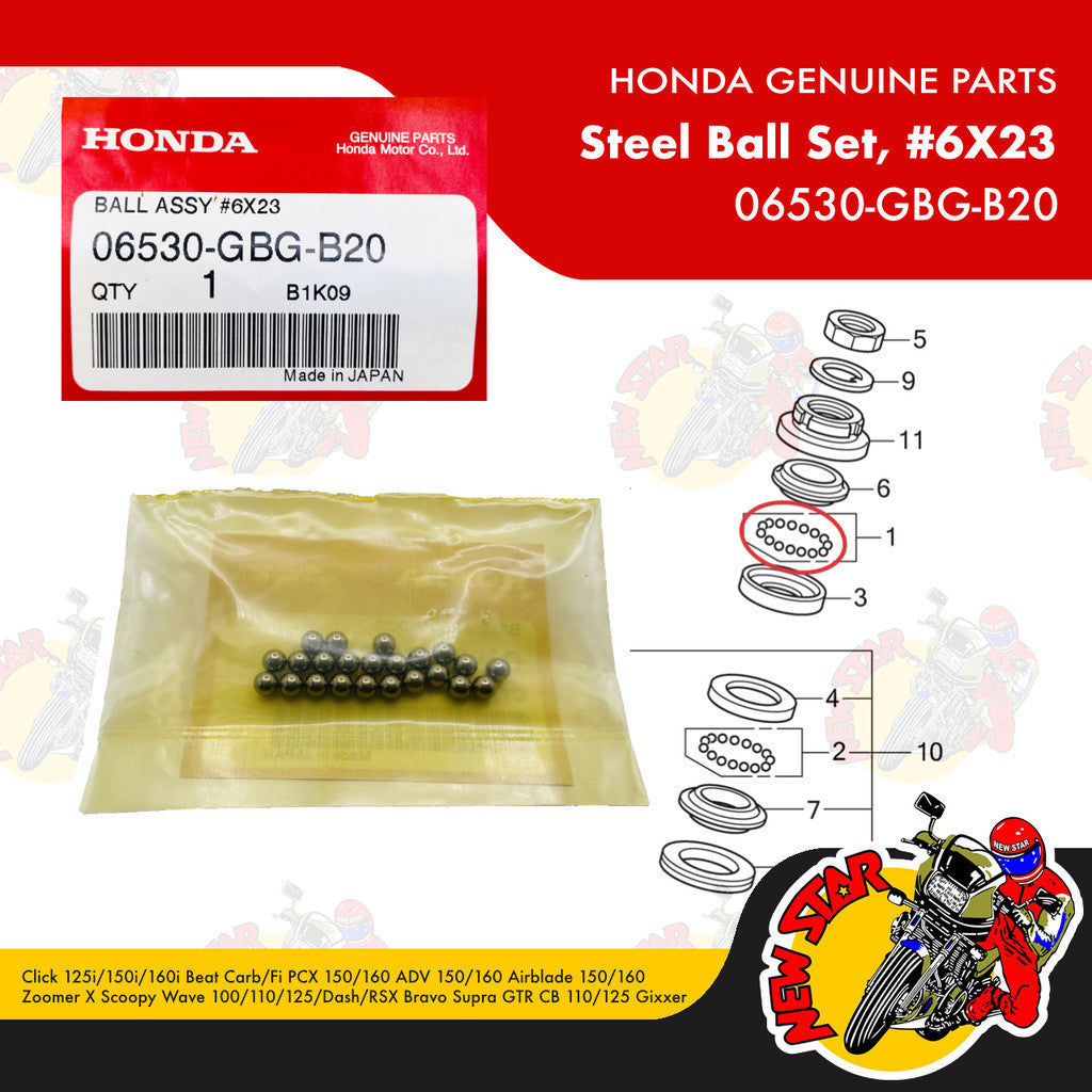 Click 125i/150i/160i Beat Carb/Fi PCX 150/160 ADV 150/160 Ball Race Kit | Genuine Honda parts