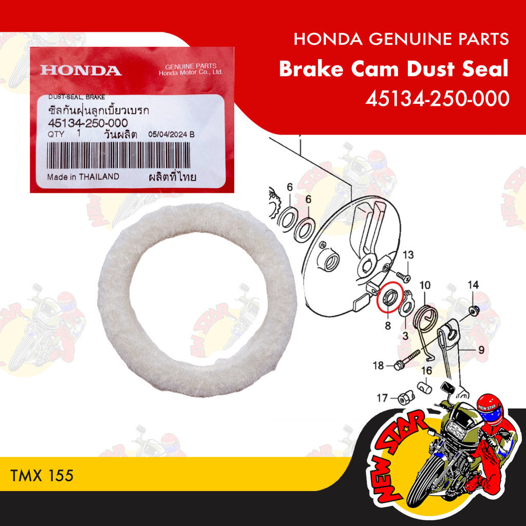 45134-250-000 | Brake Cam Dust Seal | Genuine Honda parts | TMX 155