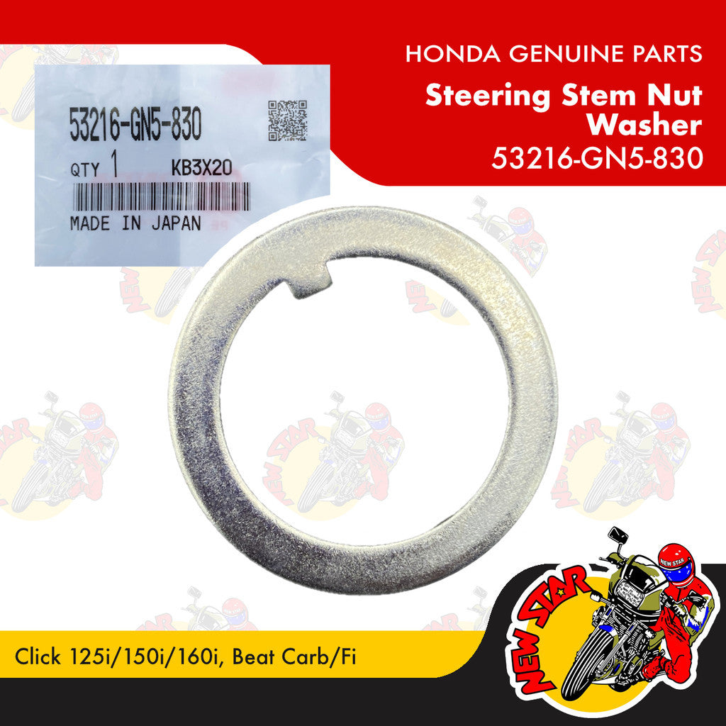 53216-GN5-830 | Steering Stem Nut Washer | Genuine Honda parts | Click 125i/150i/160i Beat Carb/Fi