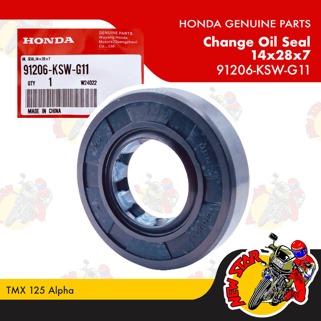 91206-KSW-G11 | Change Oil Seal 14x28x7 | Genuine Honda parts | TMX 125 Alpha