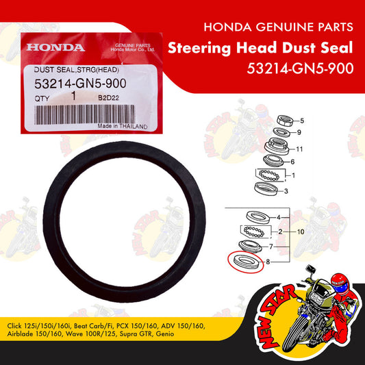 53214-GN5-900 | Steering Head Dust Seal | Genuine Honda parts | Click 125i/150i Beat Fi PCX 150/160