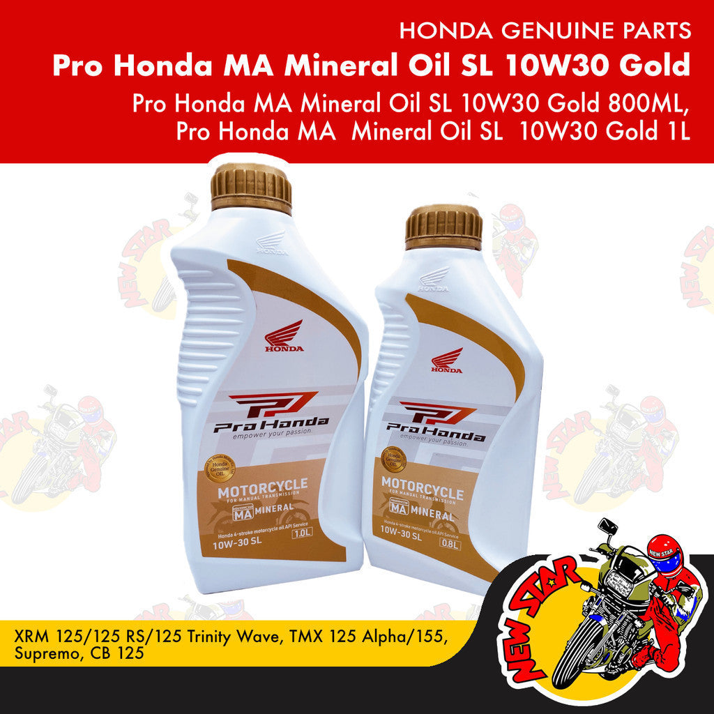 Pro Honda MA Mineral Oil Sl 10W30 Gold | Genuine Honda parts