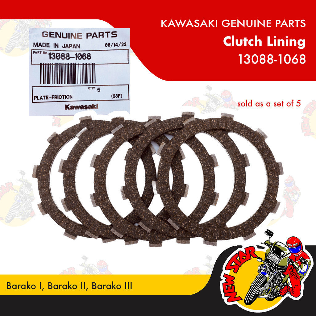 13088-1068 | Clutch Lining | Genuine Kawasaki parts | Barako I Barako II Barako III
