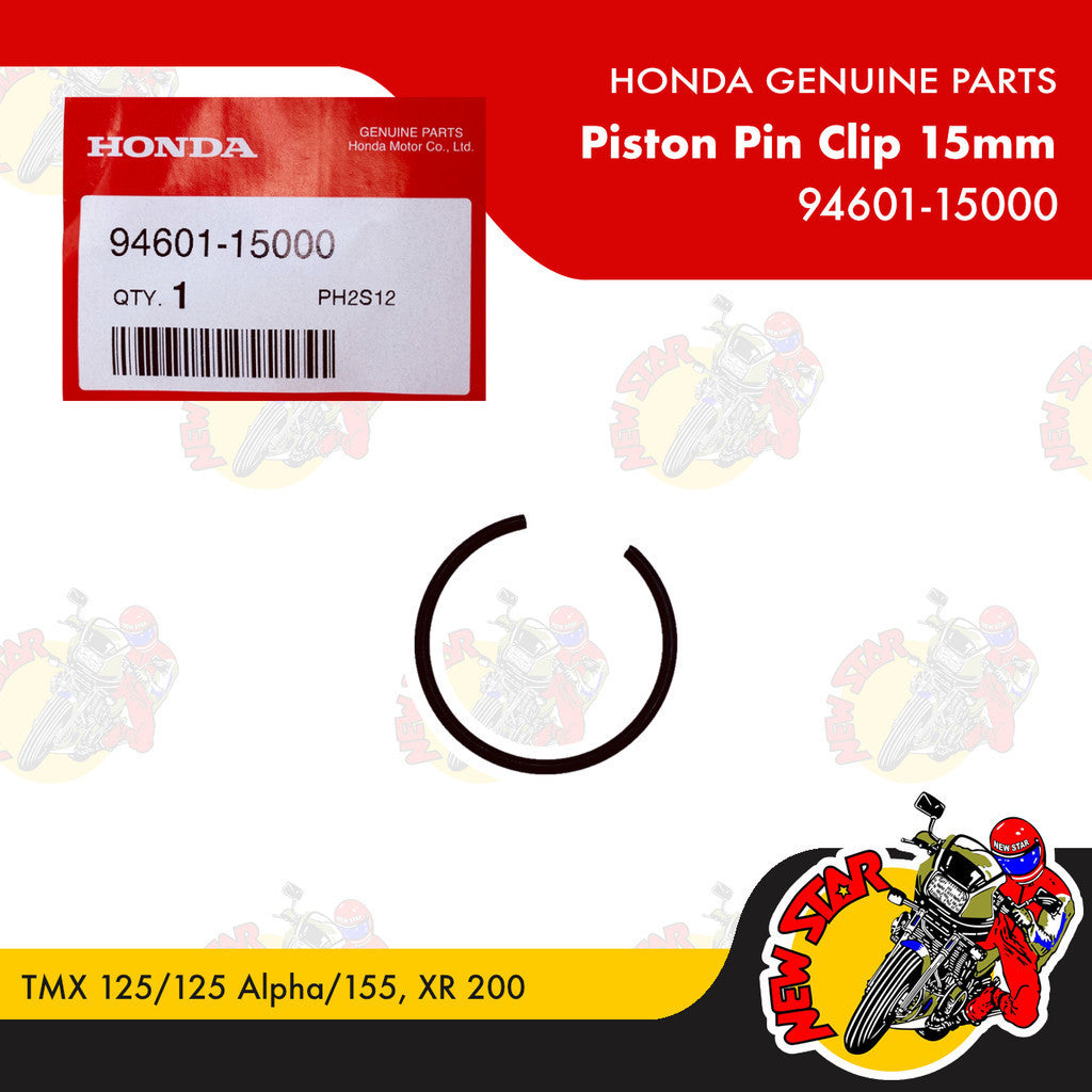 94601-15000 | Piston Pin Clip 15mm | Genuine Honda parts | TMX 125/125 Alpha/155 XR 200