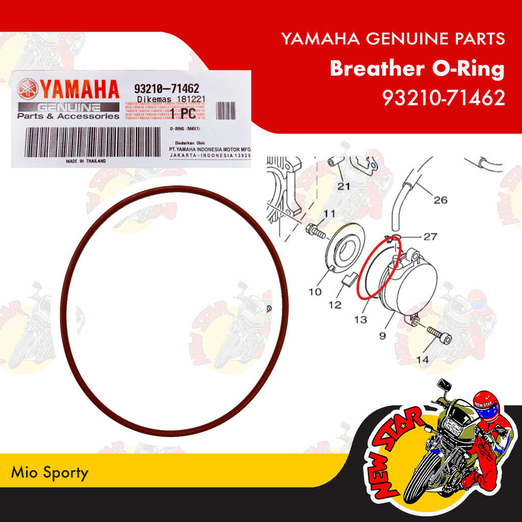 93210-71462 | Breather O-Ring | Genuine Yamaha parts | Mio Sporty
