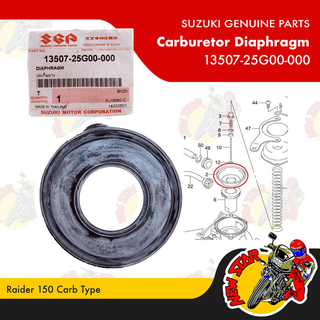 13507-25G00-000 | Carburetor Diaphragm | Genuine Suzuki parts | Raider 150 Carb