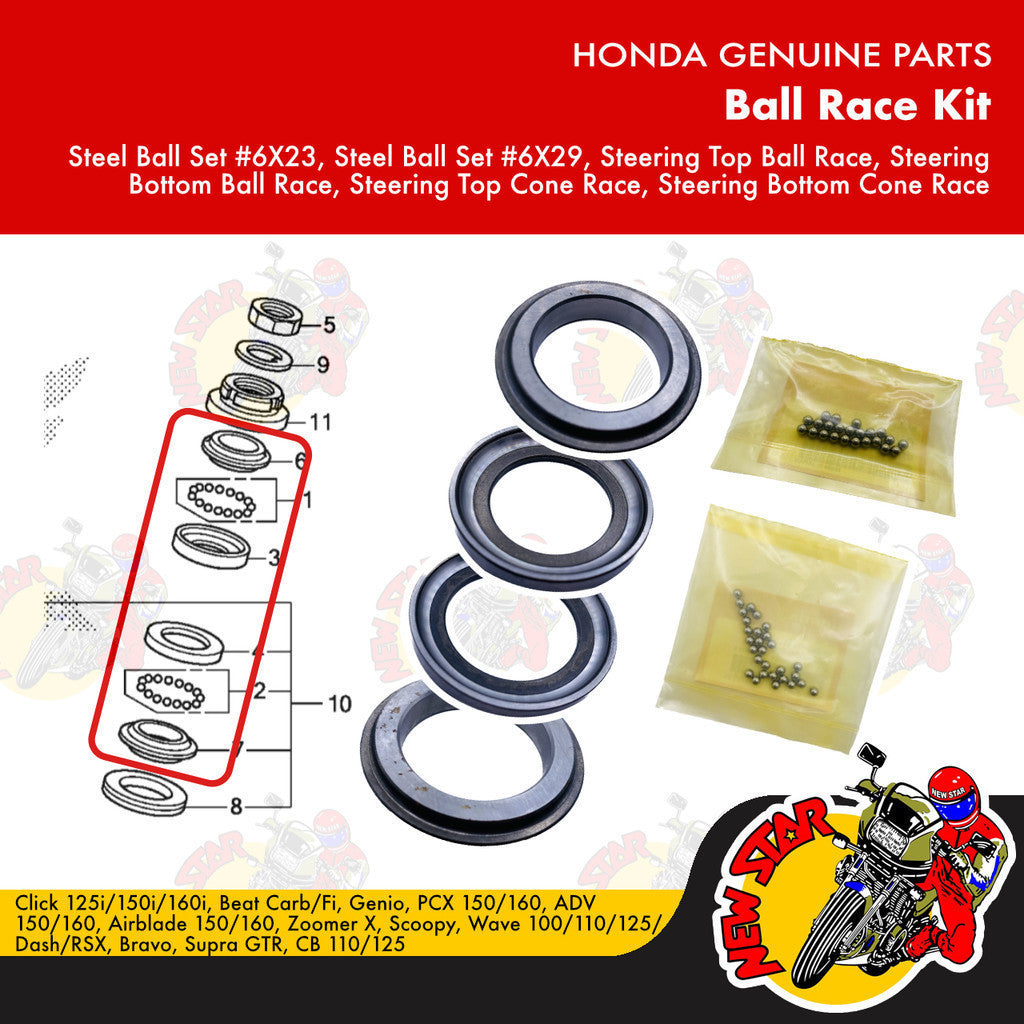 Click 125i/150i/160i Beat Carb/Fi PCX 150/160 ADV 150/160 Ball Race Kit | Genuine Honda parts