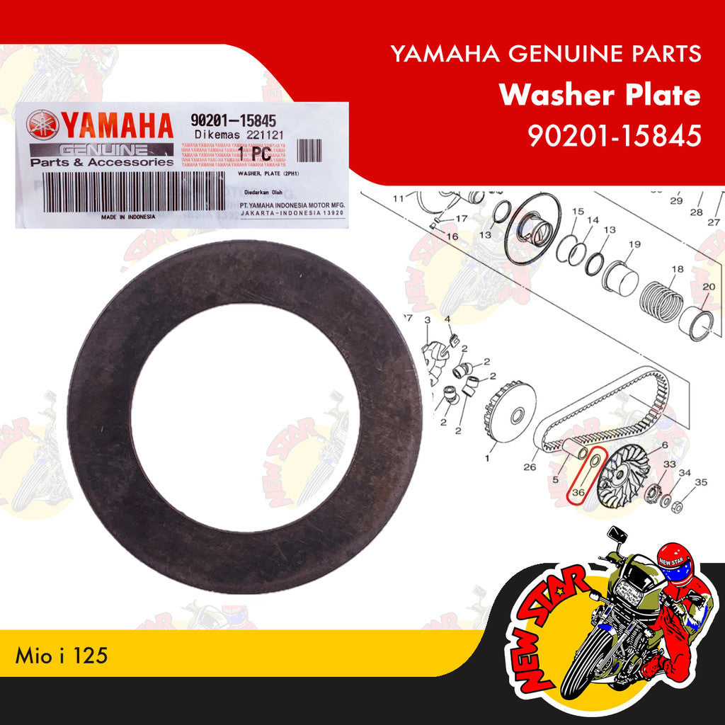 90201-15845 | Washer Plate | Genuine Yamaha parts | Mio i 125