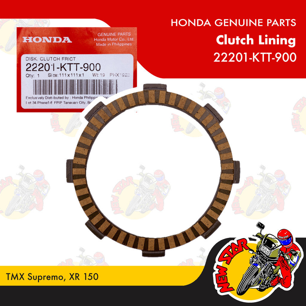 22201-KTT-900 | Clutch Lining | Genuine Honda parts | TMX Supremo XR 150