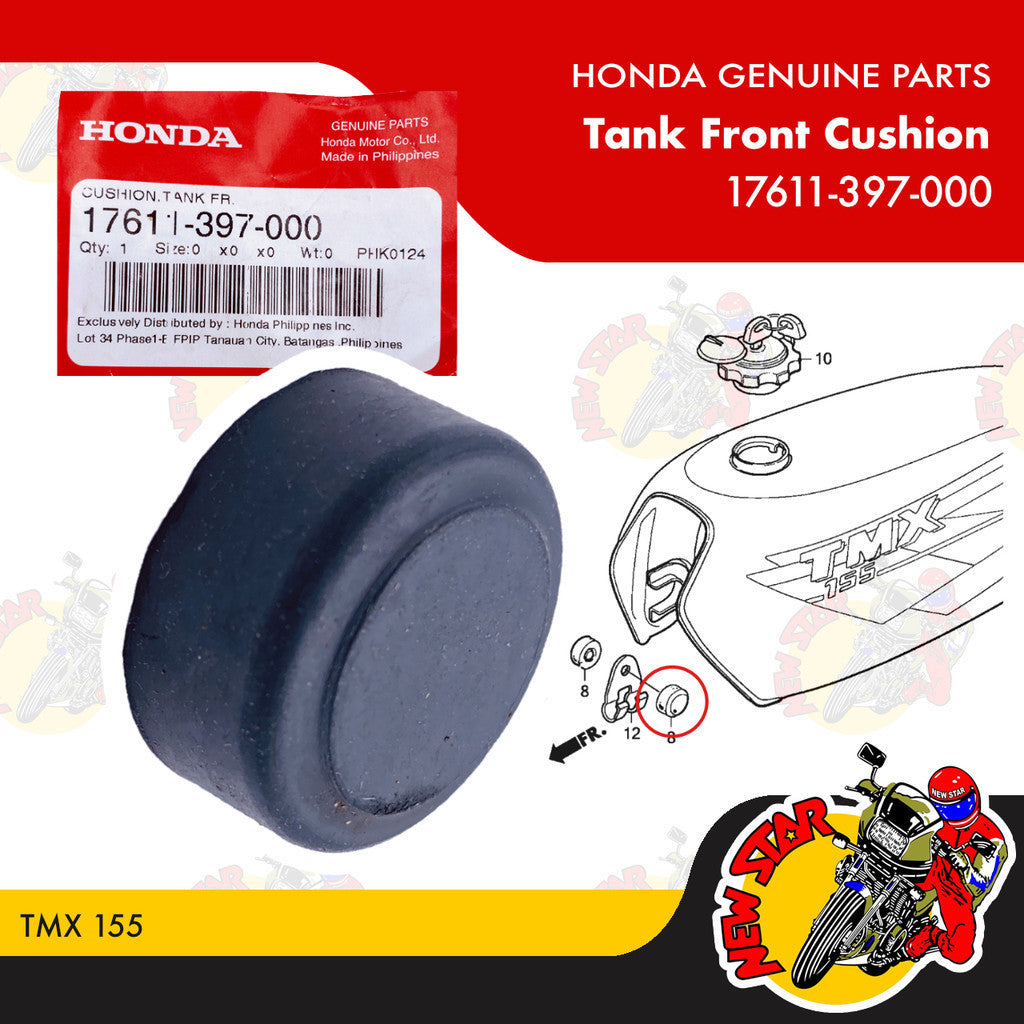 17611-397-000 | Tank Front Cushion | Genuine Honda parts | TMX 155