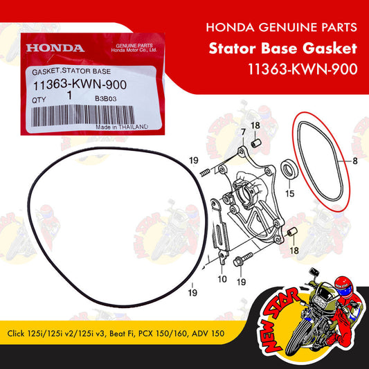 11363-KWN-900 | Stator Base Gasket | Genuine Honda parts | Click 125i Beat Fi PCX150/160 ADV150
