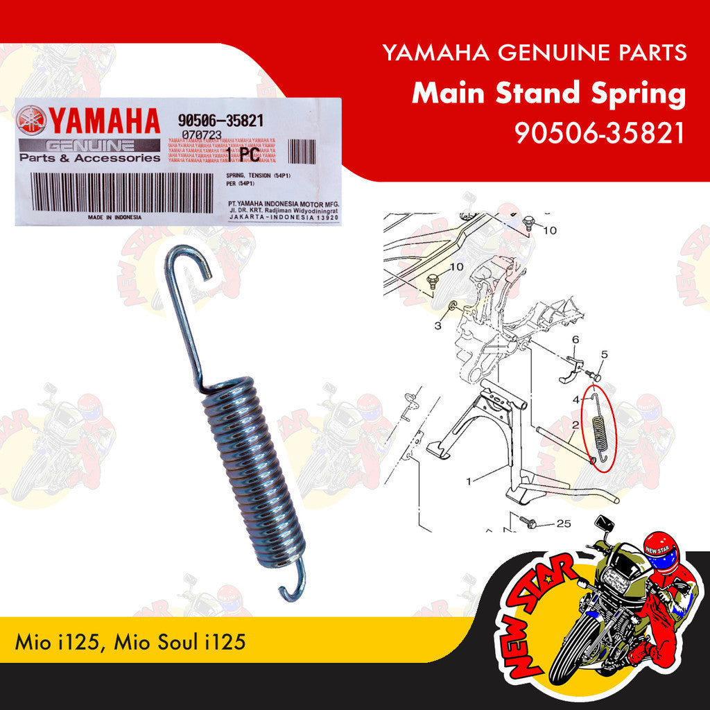 90506-35821 | Main Stand Spring | Genuine Yamaha parts | Mio i 125 Mio Soul i 125