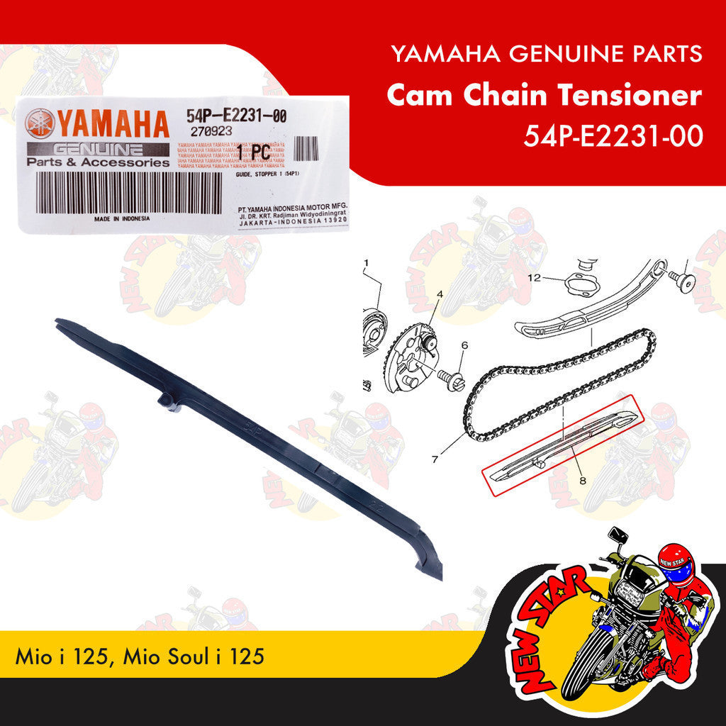 54P-E2231-00 | Cam Chain Tensioner | Genuine Yamaha parts | Mio i 125 Mio Soul i 125