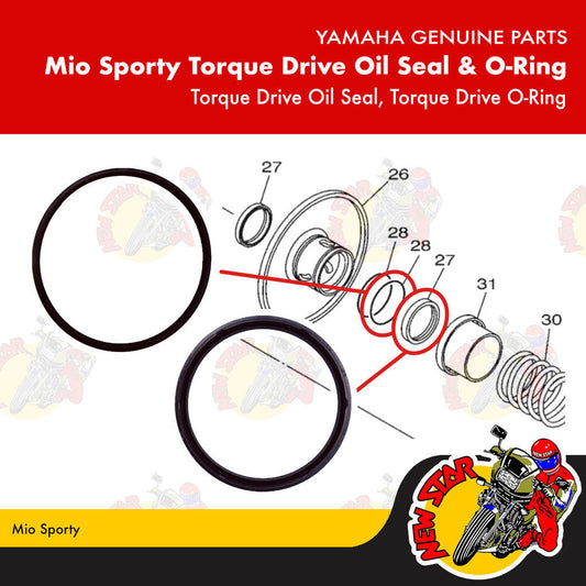 Mio Sporty Torque Drive Oil Seal & O-Ring Set | Genuine Yamaha parts