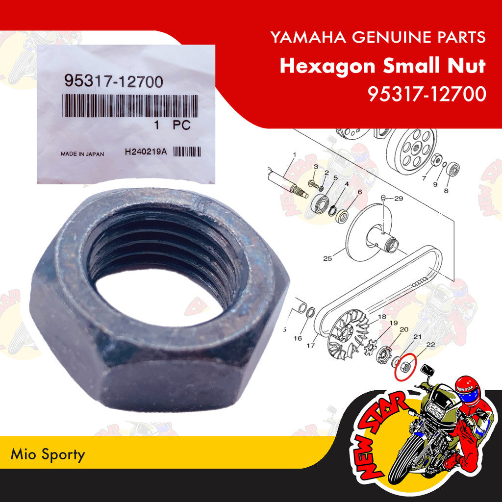 95317-12700 | Hexagon Small Nut | Genuine Yamaha parts | Mio Sporty