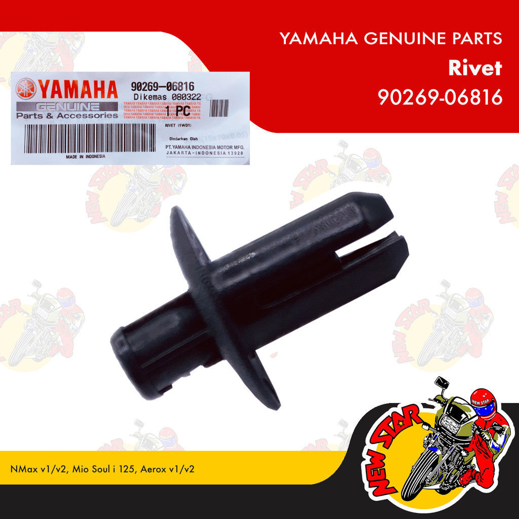 90269-06816 | Rivet | Genuine Yamaha parts | NMax v1/v2 Mio Soul i 125 Aerox v1/v2