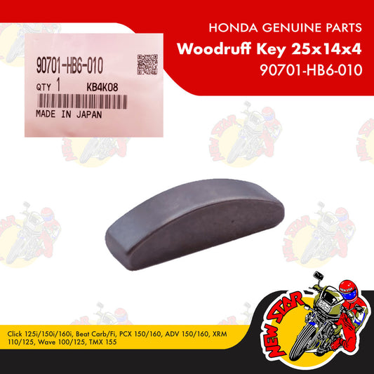 90701-HB6-010 | Woodruff Key 25x14x4 | Genuine Honda parts | Click 125i/150i Beat Fi PCX 150/160