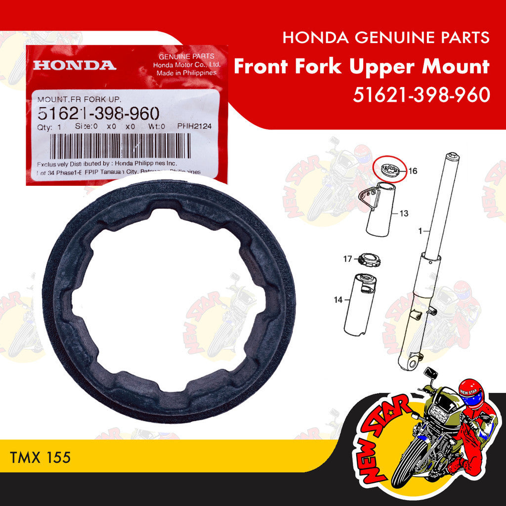 51621-398-960 | Front Fork Upper Mount | Genuine Honda parts | TMX 155