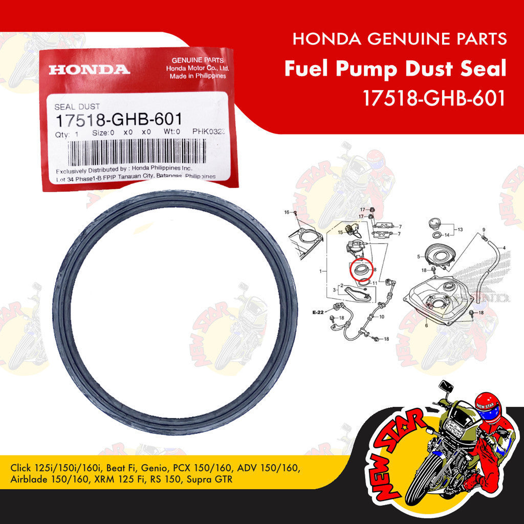 Click 125i/150i Beat Fi PCX 150/160 Fuel Pump O-Ring And Dust Seal Set | Genuine Honda parts