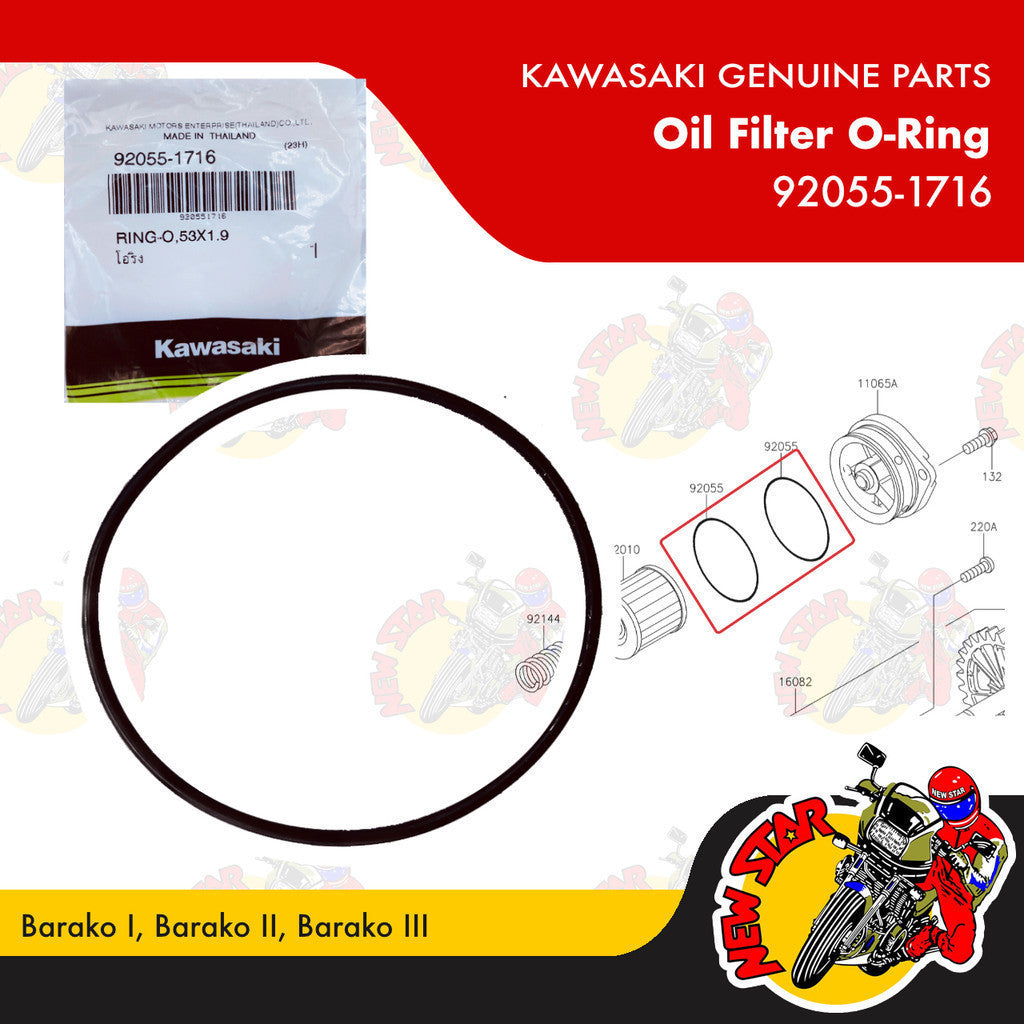92055-1716 | Oil Filter O-Ring | Genuine Kawasaki parts | Barako I Barako II Barako III