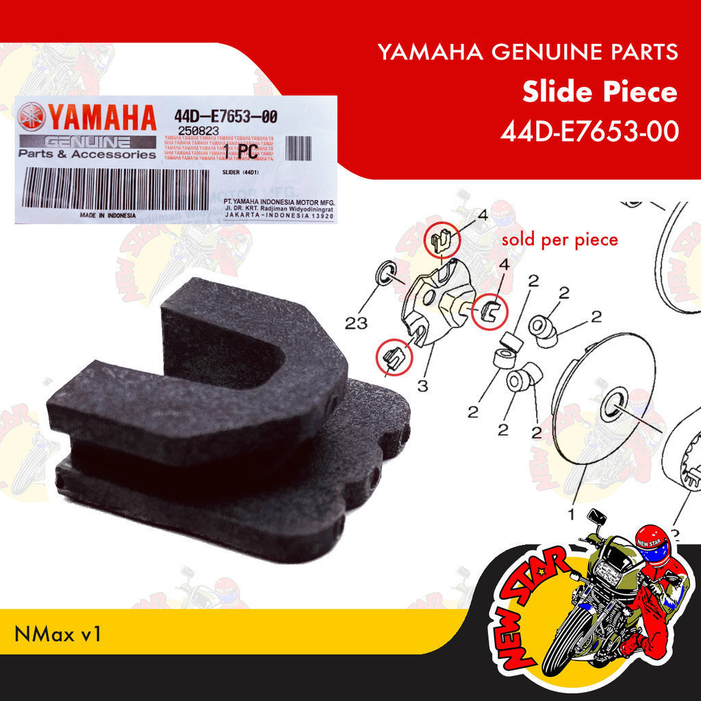44D-E7653-00 | Slide Piece | Genuine Yamaha parts | NMax v2 Aerox v1/v2