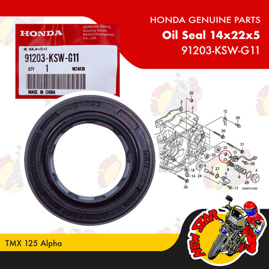 91203-KSW-G11 | Neutral Oil Seal 14x22x5 | Genuine Honda parts | TMX 125 Alpha