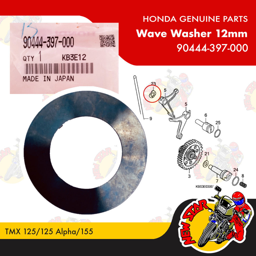 90444-397-000 | Wave Washer 12mm | Genuine Honda parts | TMX 125/125 Alpha/155