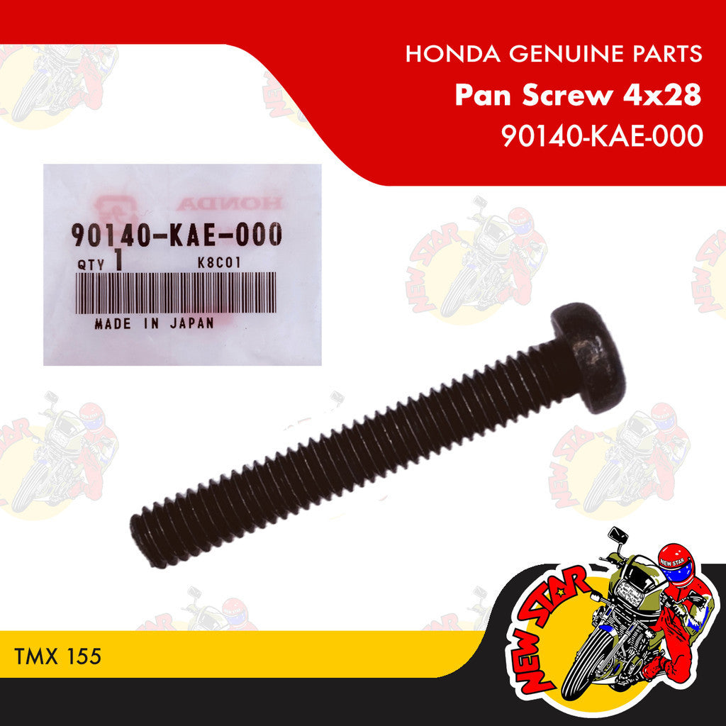 90140-KAE-000 | Pan Screw 4x28 | Genuine Honda parts | TMX 155