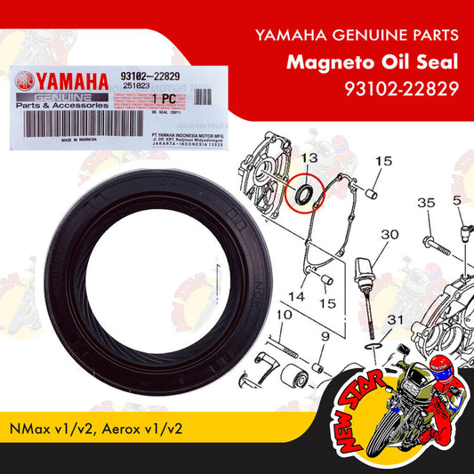 93102-22829 | Magneto Oil Seal | Genuine Yamaha parts | NMax v1/v2 Aerox v1/v2