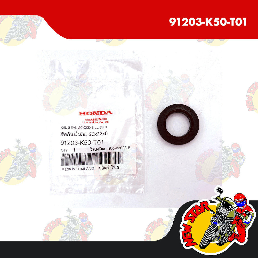 91203-K50-T01 | 20X32X6 Oil Seal | Genuine Honda parts | Click 125i/150i Beat Fi PCX 150/160