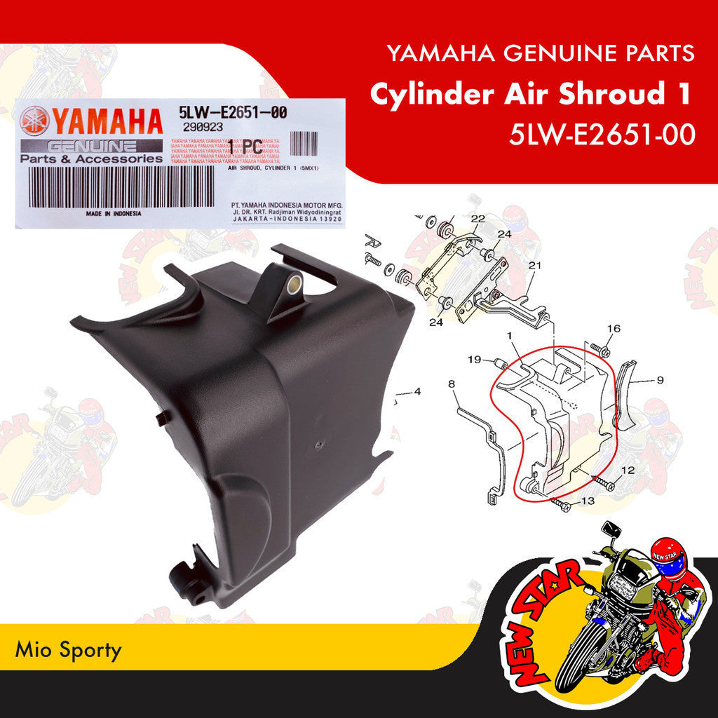 Mio Sporty Cylinder Air Shroud Set | Genuine Yamaha parts