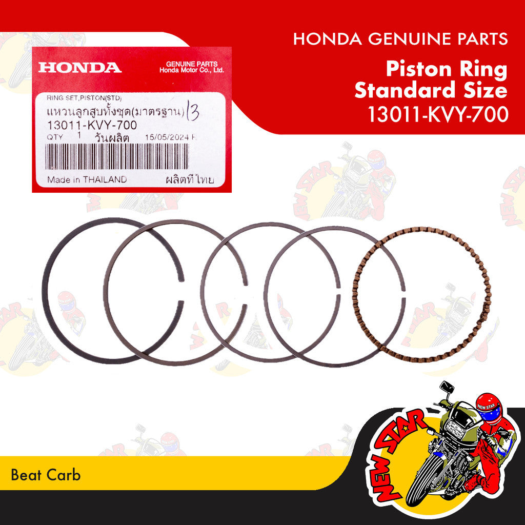 13011-KVY-700 | Piston Ring Standard Size | Genuine Honda parts | Beat Carb