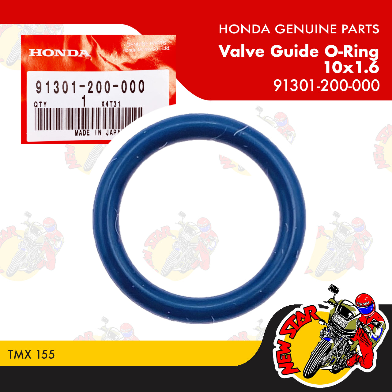 91301-200-000 | Valve Guide O-Ring 10x1.6 | Genuine Honda parts | TMX 155