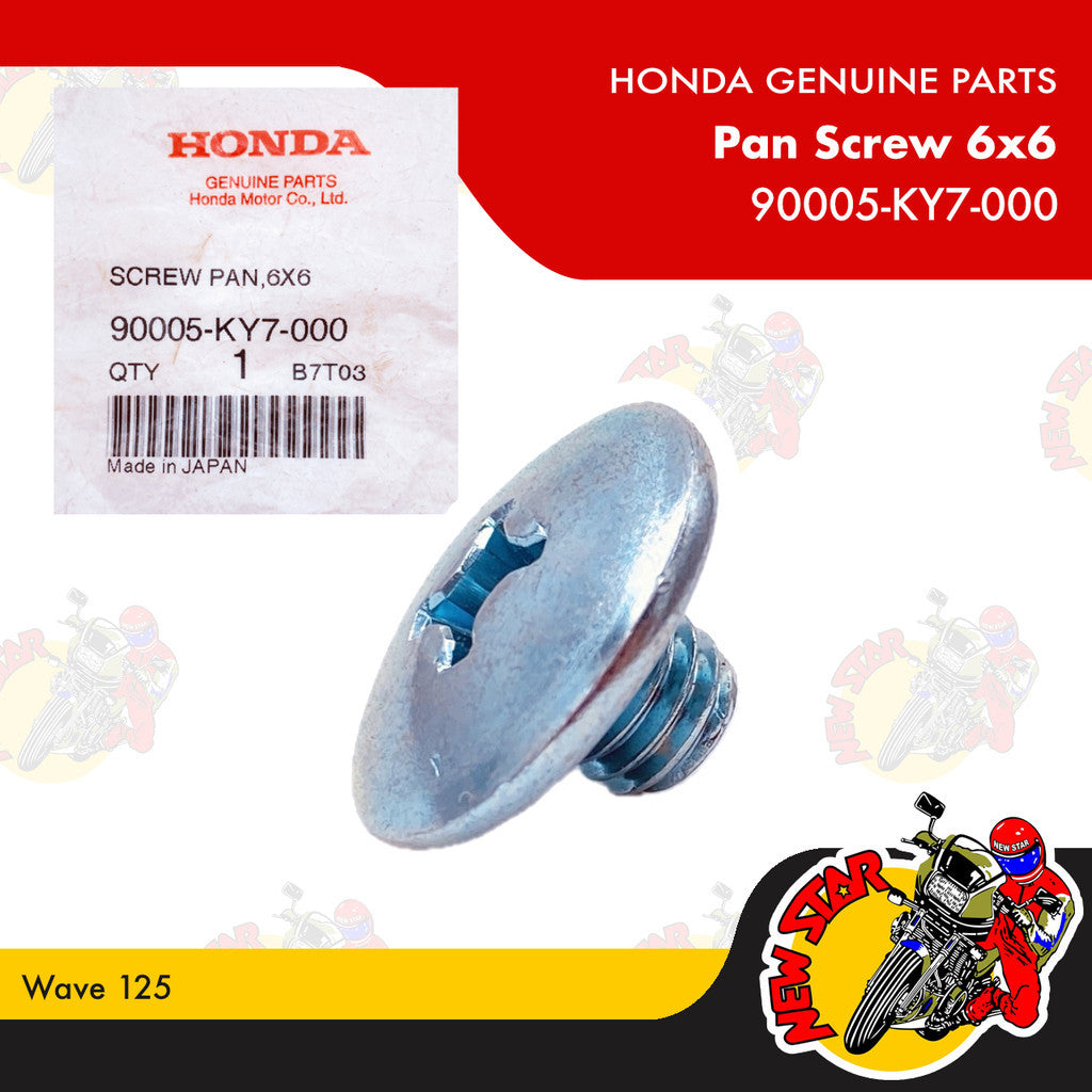 90005-KY7-000 | Pan Screw 6x6 | Genuine Honda parts | Wave 125