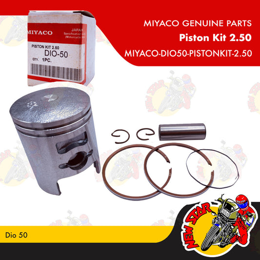 MIYACO-DIO50-PISTONKIT-2.50 | Piston Kit 2.50 | Genuine Miyaco parts | Dio50