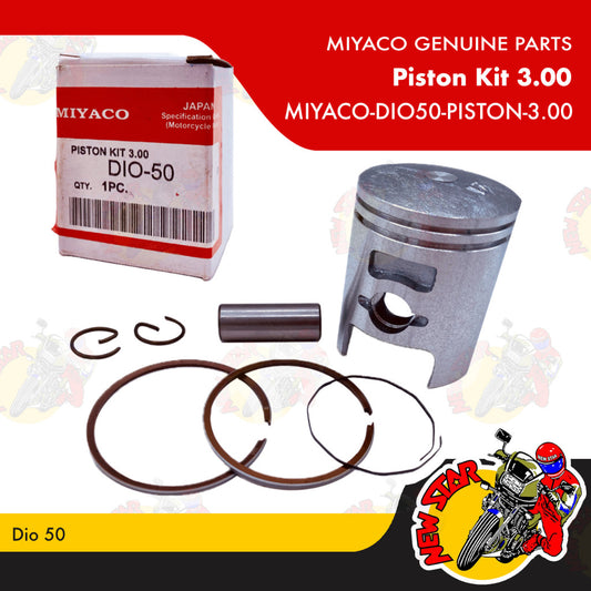 MIYACO-DIO50-PISTON-3.00 | Piston Kit 3.00 | Genuine Miyaco parts | Dio 50