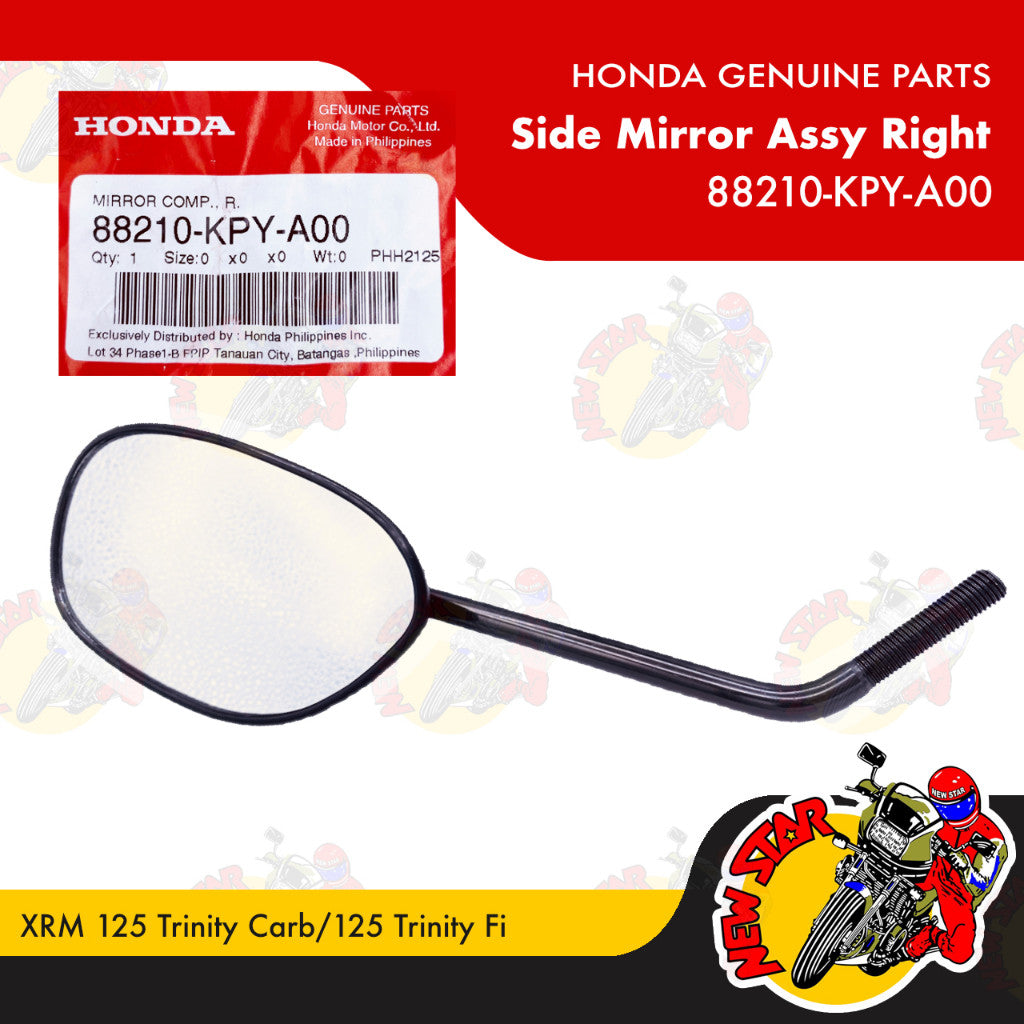 XRM 125 Trinity Carb/125 Trinity Fi Side Mirror Assy | Genuine Honda parts