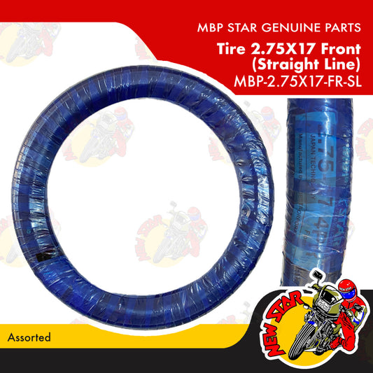 MBP-2.75x17-Fr-SL | Tire 2.75X17 Front (Straight Line) | Genuine MBP Star tires | Assorted