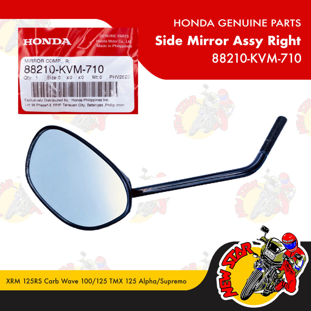 XRM 125RS Carb Wave 100/125 TMX 125 Alpha/Supremo Side Mirror Assy | Genuine Honda parts