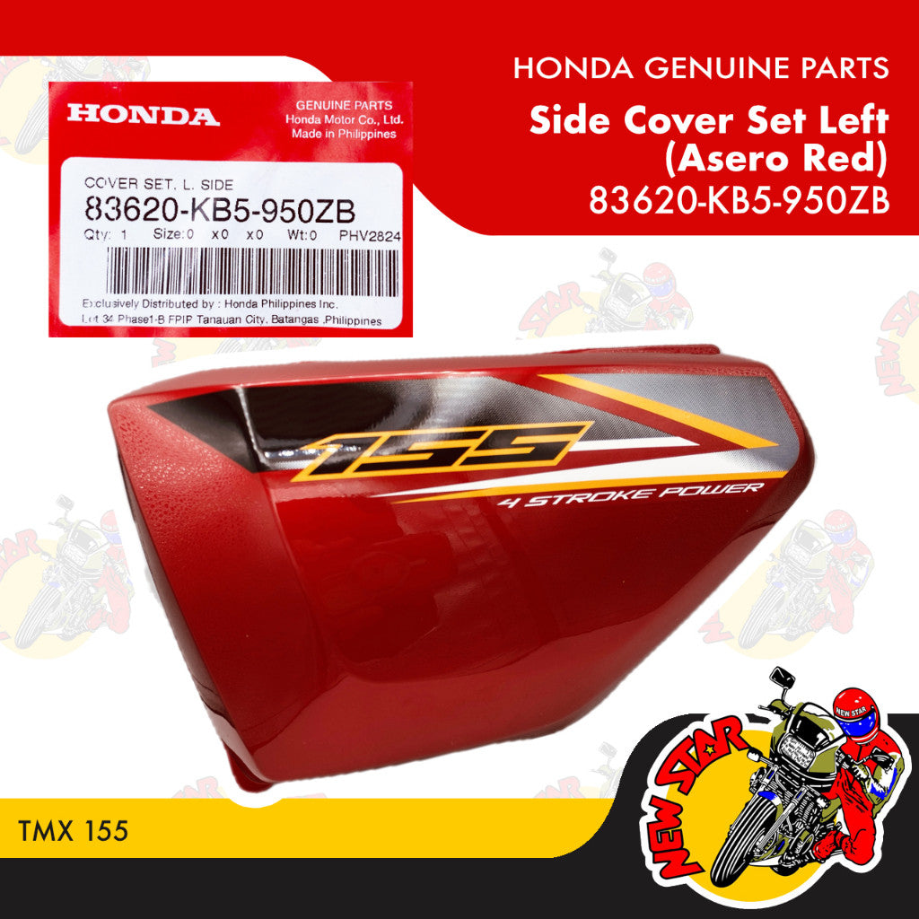 TMX 155 Side Cover Set Red Asero | Genuine Honda parts