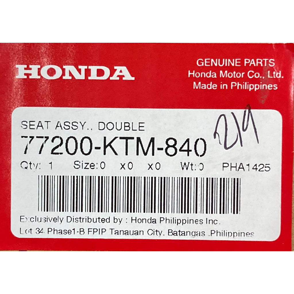 77200-KTM-840 | Double Seat Assy | Genuine Honda parts | Wave125i