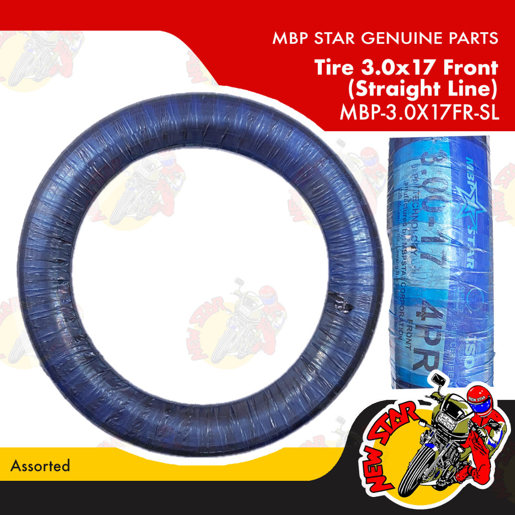MBP-3.0x17Fr-SL | Tire 3.0x17 Front (Straight Line) | Genuine MBP Star tires | TMX 155
