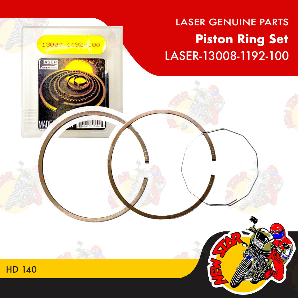 LASER-13008-1192-100 | Piston Ring Set | Genuine Laser parts | HD 140