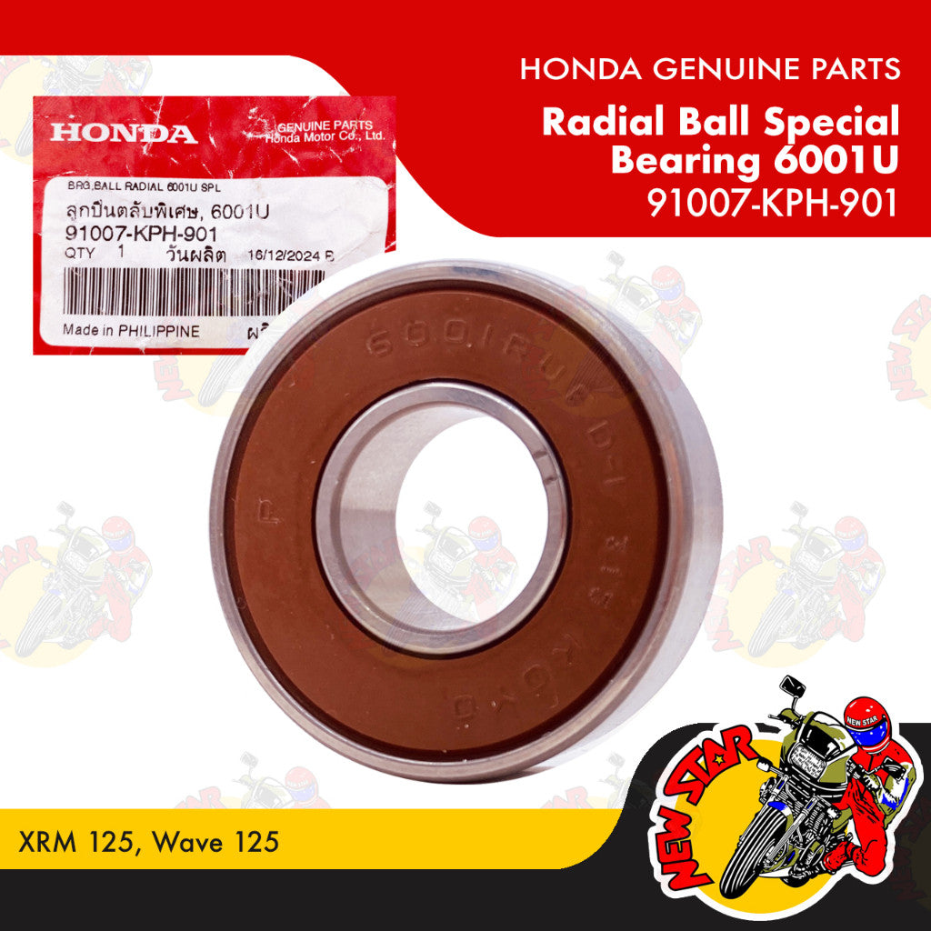 91007-KPH-901 | Radial Ball Special Bearing 6001U | Genuine Honda parts | XRM 125 Wave 125