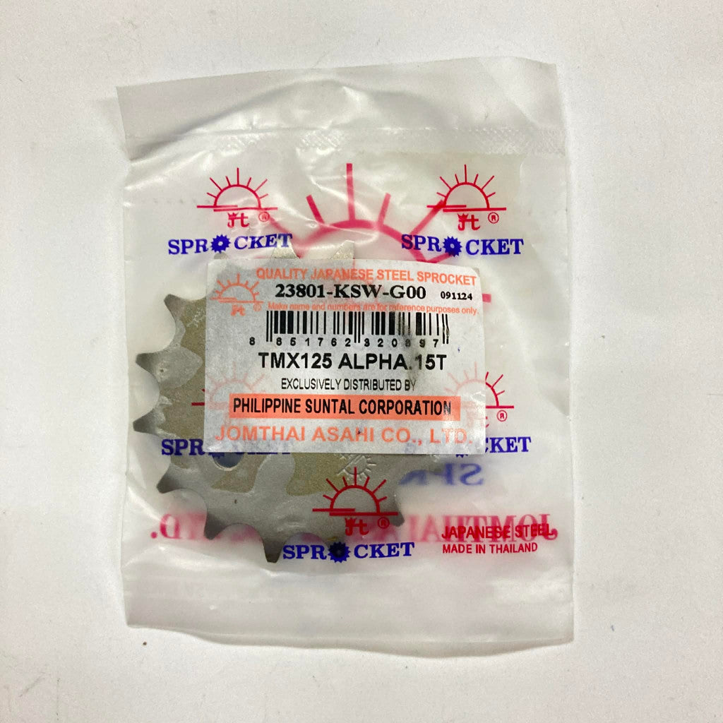 JTGEN-23801-KSW-G00-15T | Sprocket 15T | Genuine Jomthai parts | TMX125 Alpha